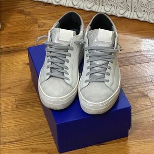 P448 Women’s Silver and Gray Thea Platform Sneaker